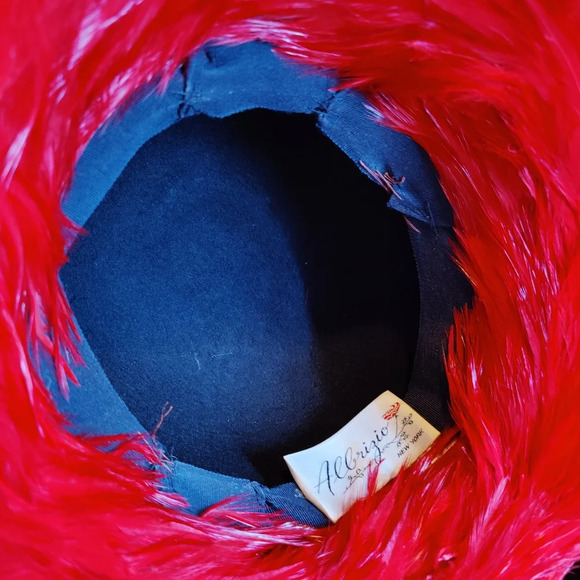 Vintage Albrizio Hat / Red Feathers + Rhinestones - Picture 7 of 7